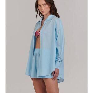 Charlie Holiday Anthropologie Maple Shirt Blue